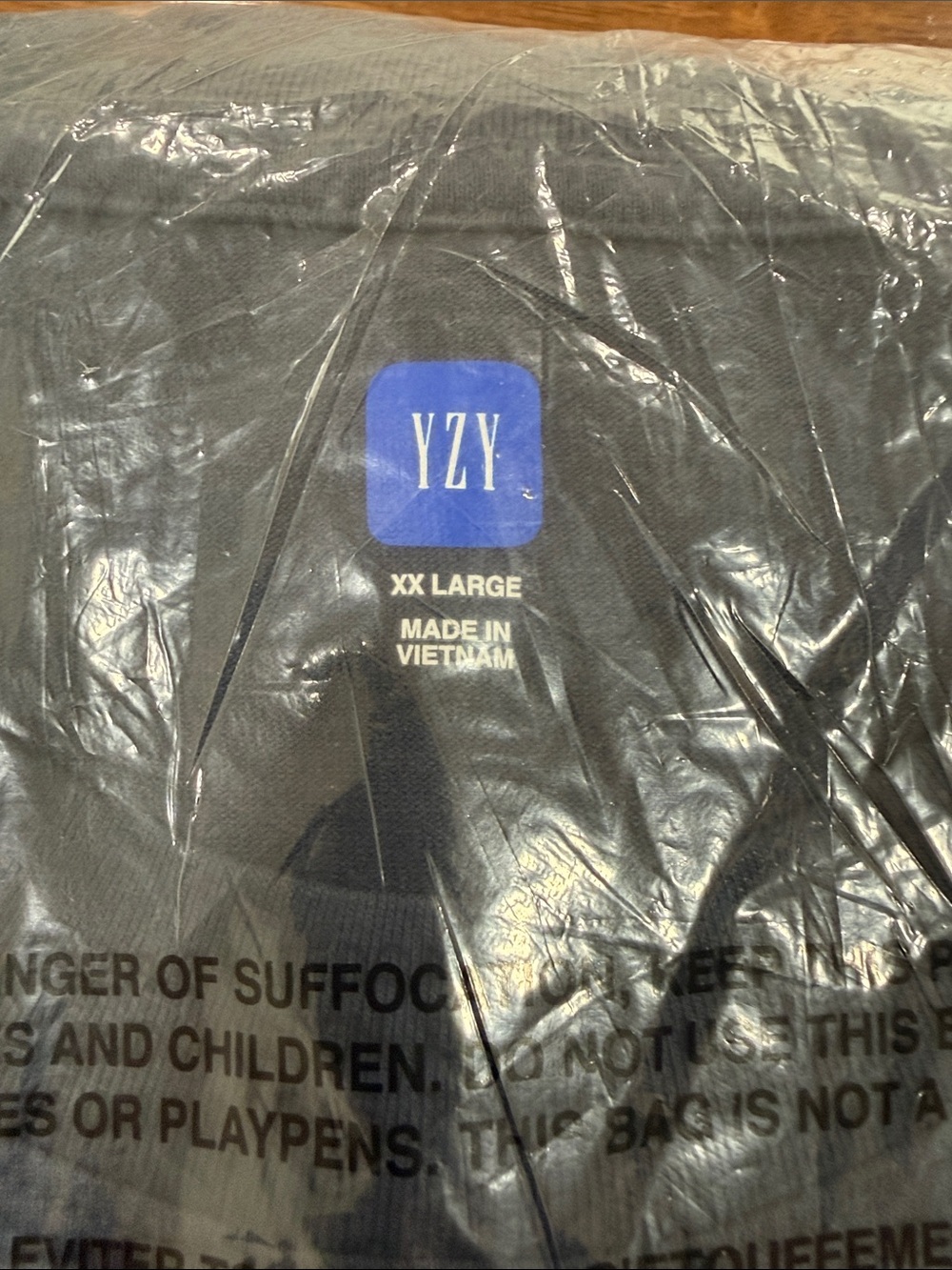 Yeezy Black Long Sleeve Tee with Blue YZY Logo XXL
